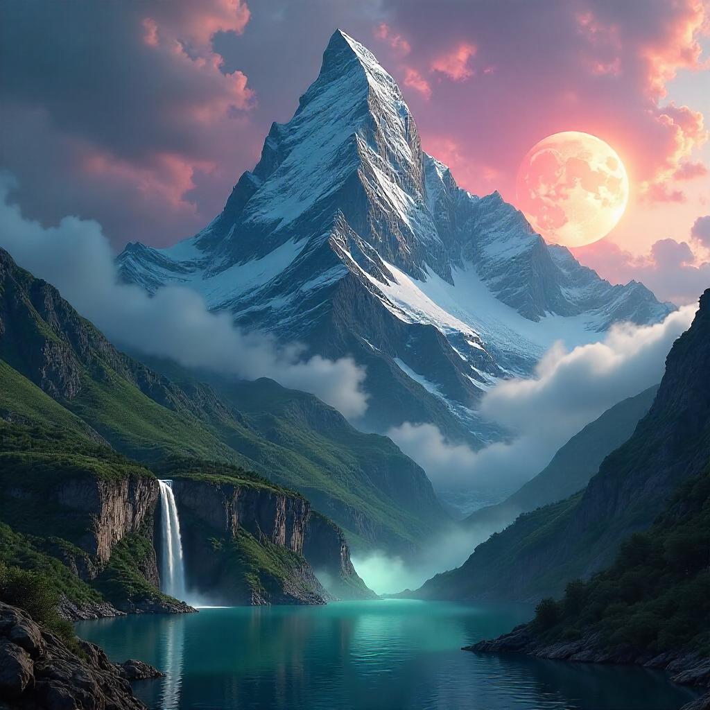 Aurora Peaks: 3D Mountain in a Magical Realm