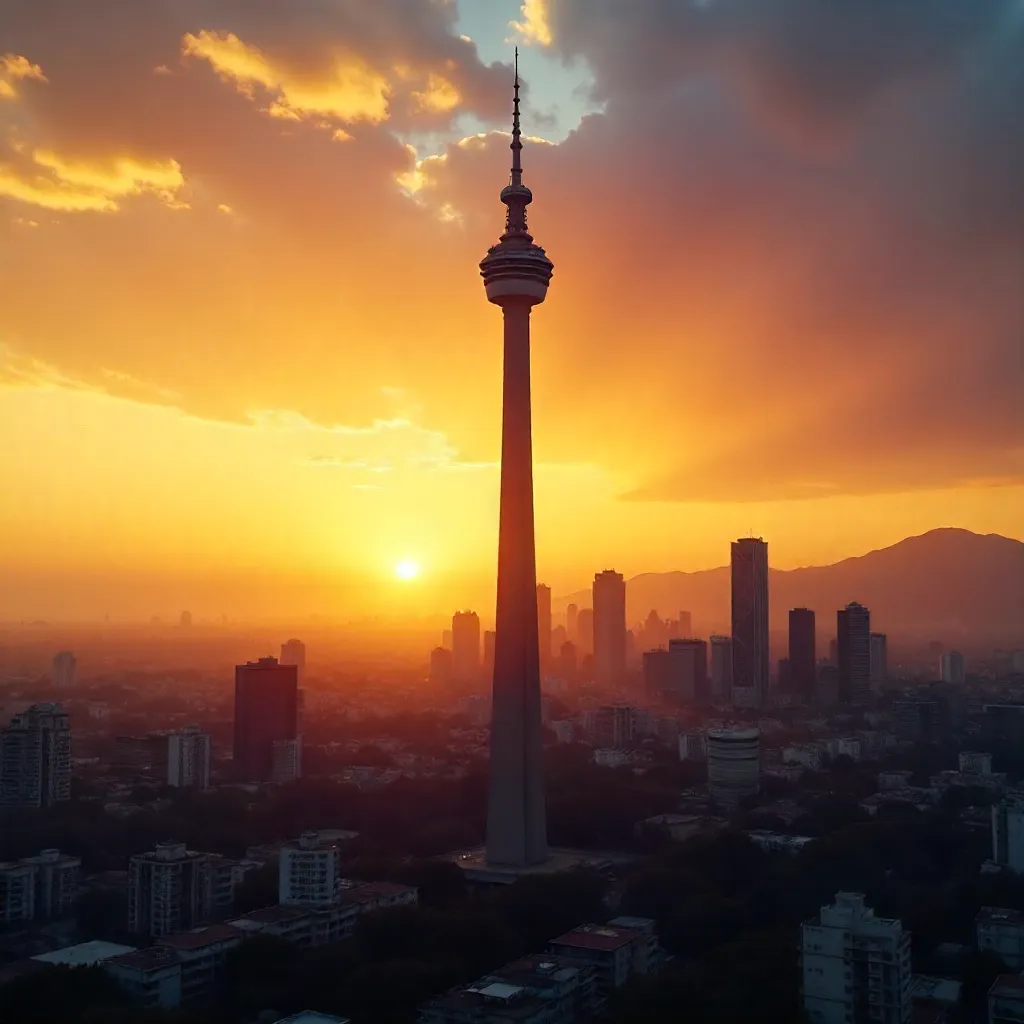 Sunset Over Torre Latinoamericana, Mexico City