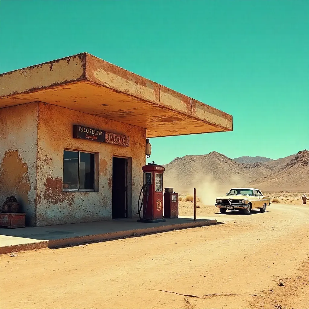 Gas Station at Hills Have Eyes Filming Location, Ouarzazate