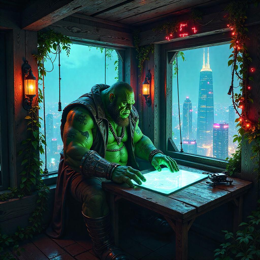 Ogre in a Neon Treehouse: Cyberpunk Aerie