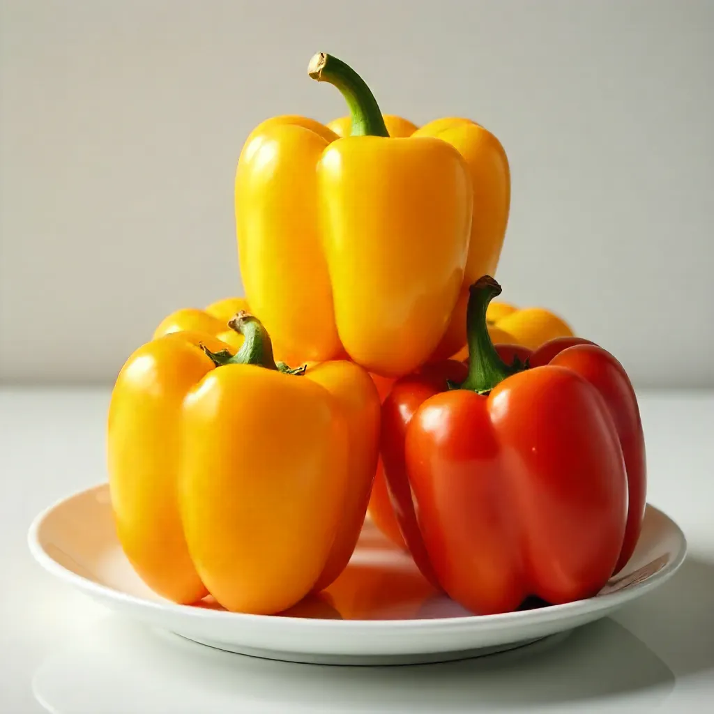 Stacked Yellow and Orange Bell Peppers