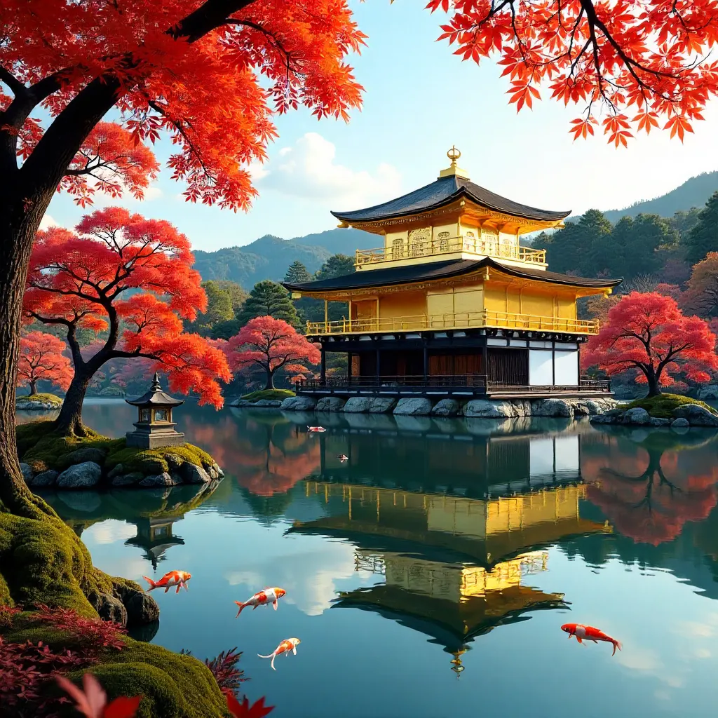 Autumn at Kinkaku-ji: Golden Pavilion, Kyoto