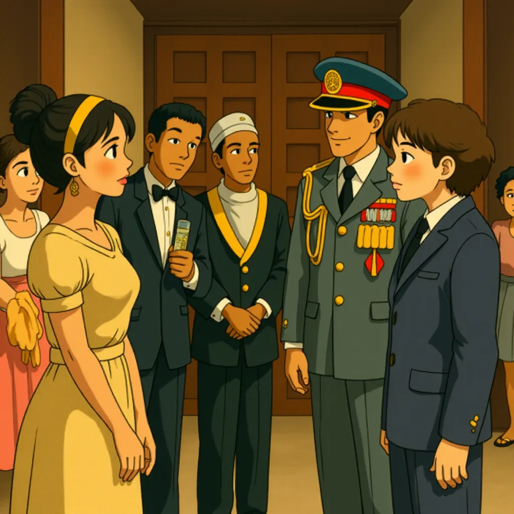 Forest Whitaker, James McAvoy, and Kerry Washington in The Last King of Scotland (2006) - Anime style