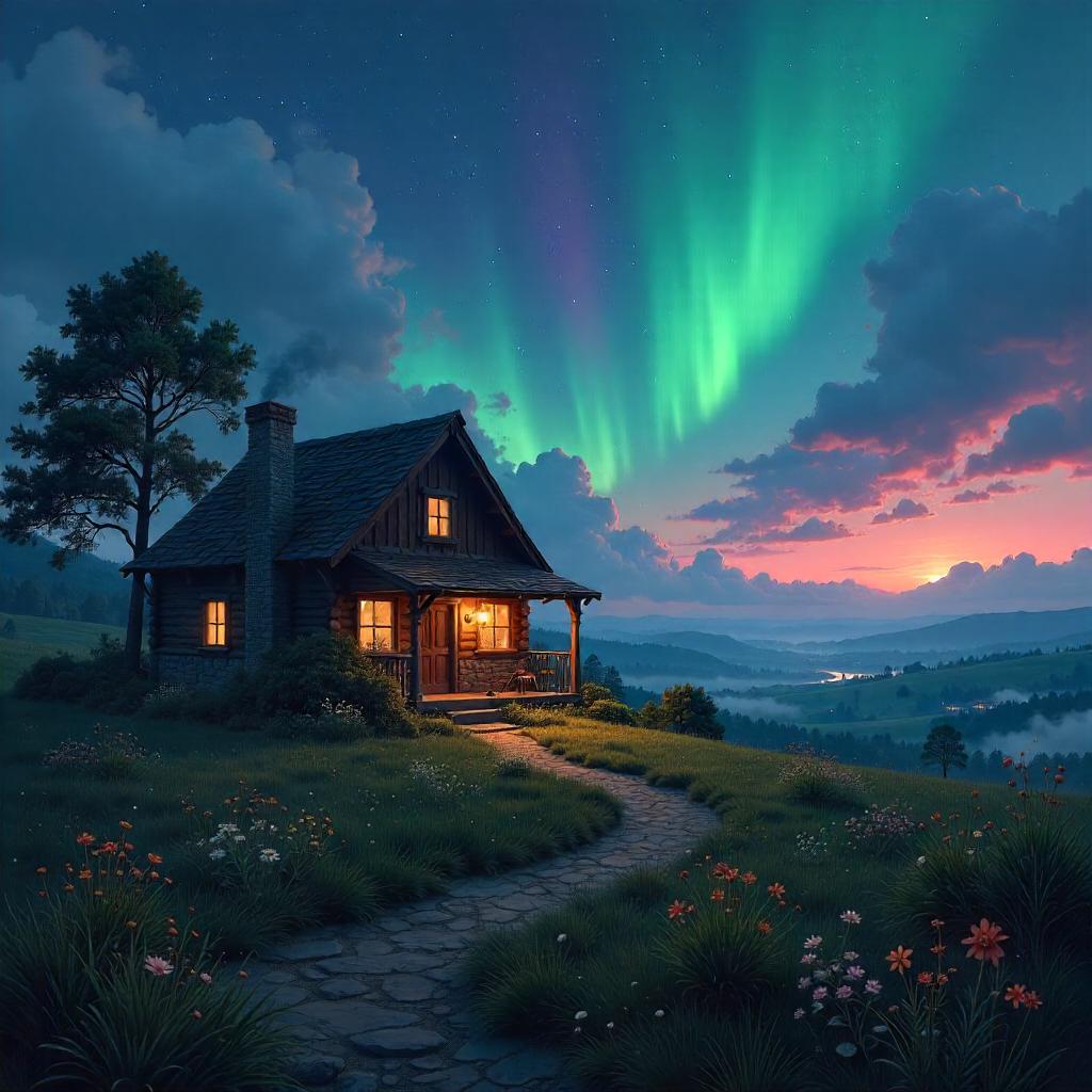 Aurora Cottage in Dreamy Fields Concept Art