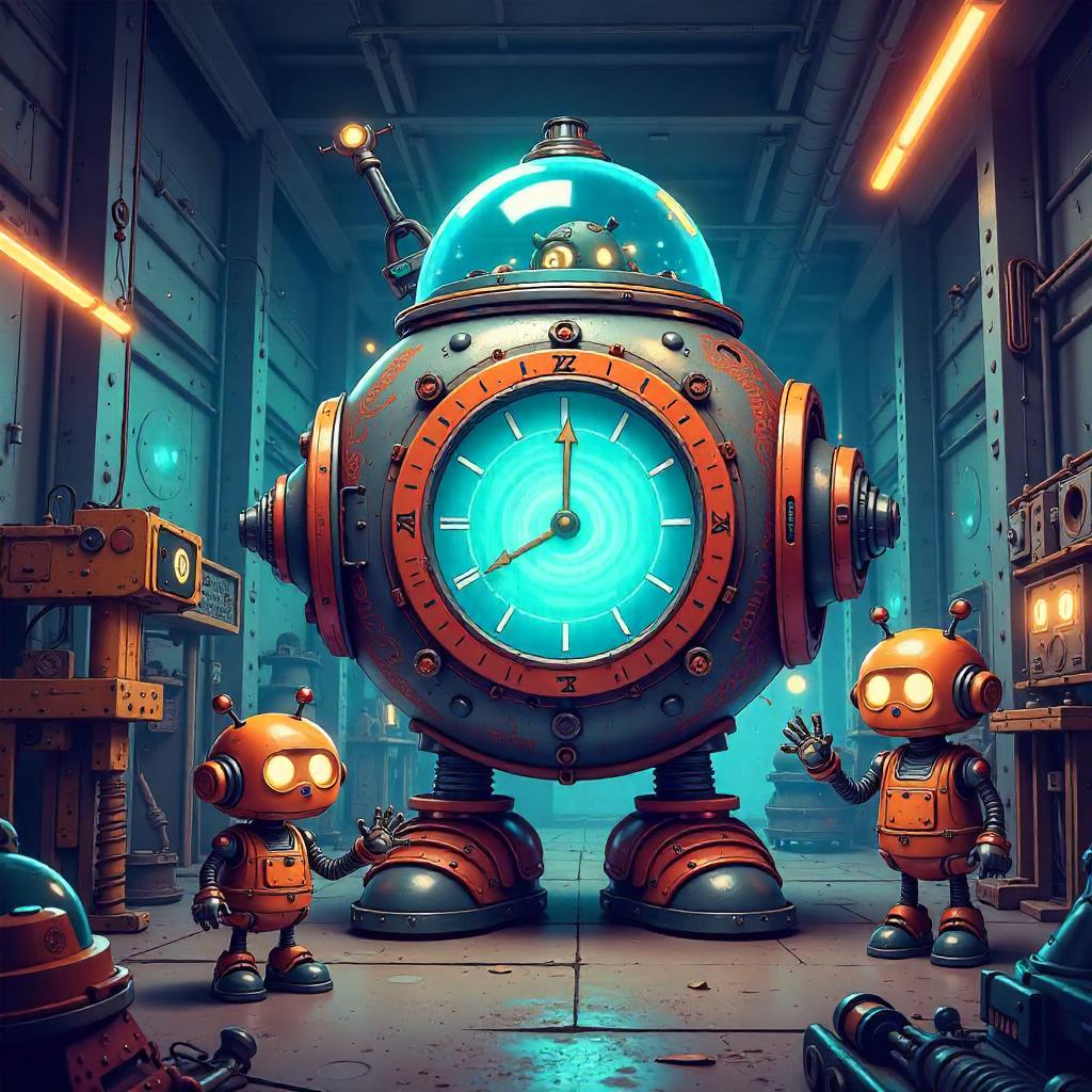 Time Machine in a Playful Robot Factory