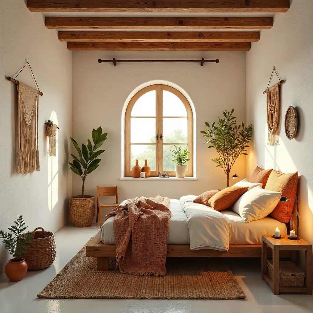 Warm Mediterranean Bedroom with Natural Elements
