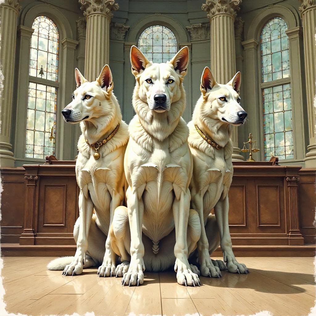Cerberus in Court: A Watercolor Trial