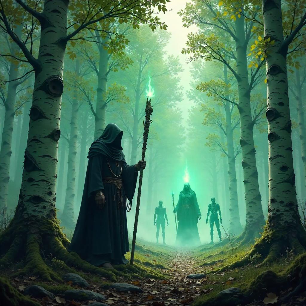 Necromancer in a Birch Forest: Concept Art