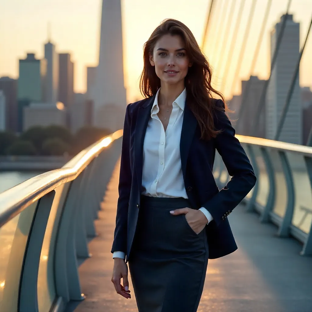 Urban Elegance on a Modern Bridge