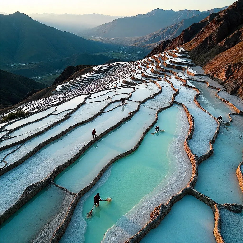 Aerial Salt Ponds of Maras in the Andes