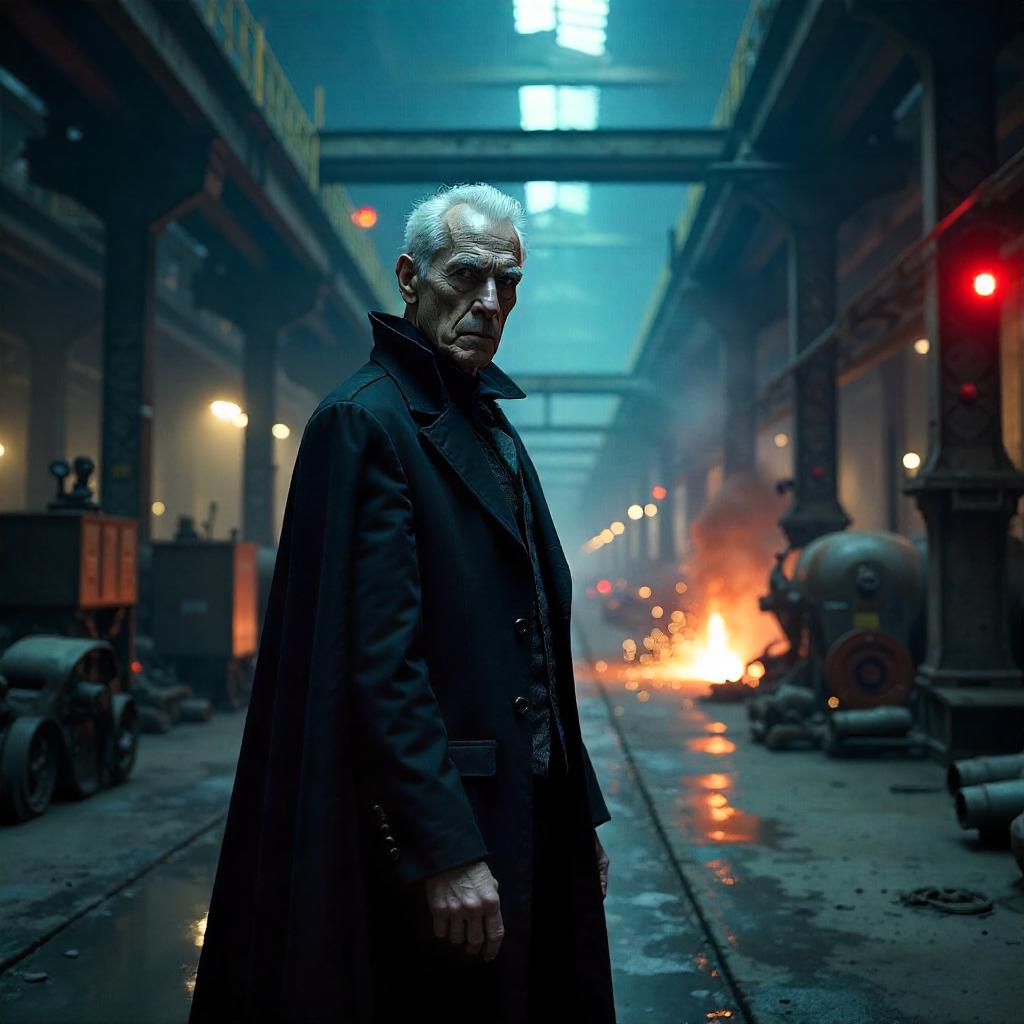 Vampire in a Photorealistic Industrial Factory