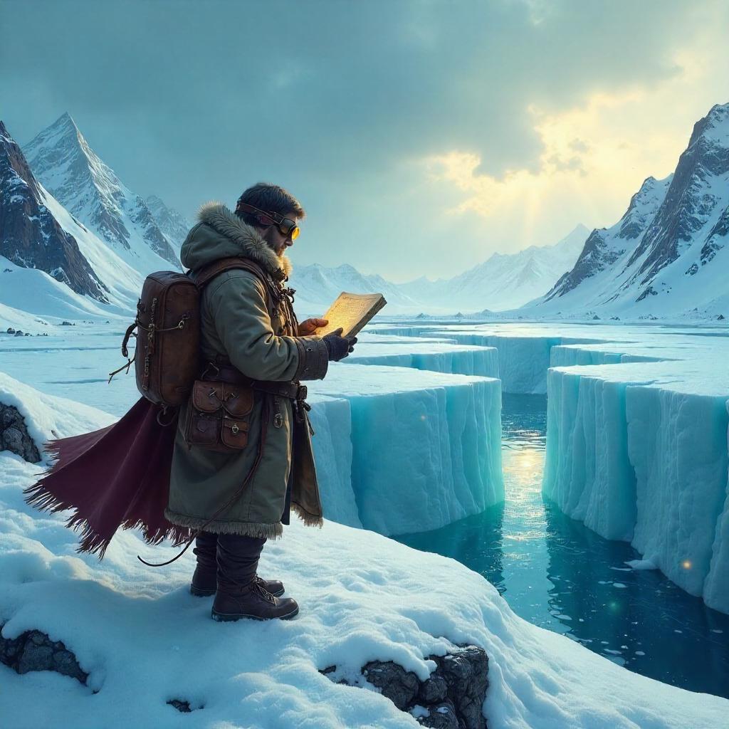 The Glacier Scholar: A Concept Art Scene