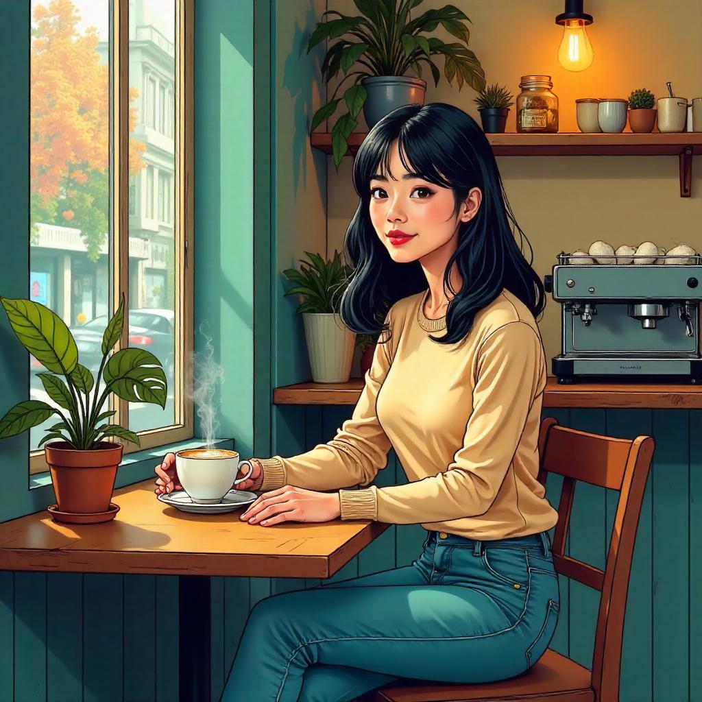 Café Panel: A Young Asian Woman in Comics