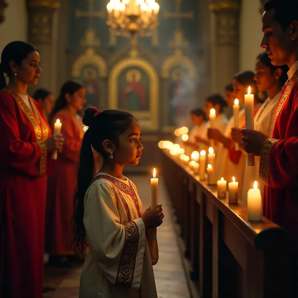 Young Girl at Ethiopian Orthodox Candlelight Vigil