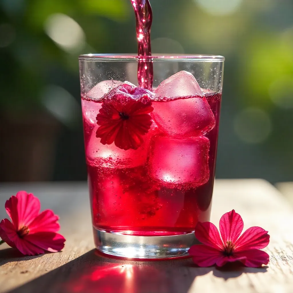 Vibrant Hibiscus Tea Pour Over Ice