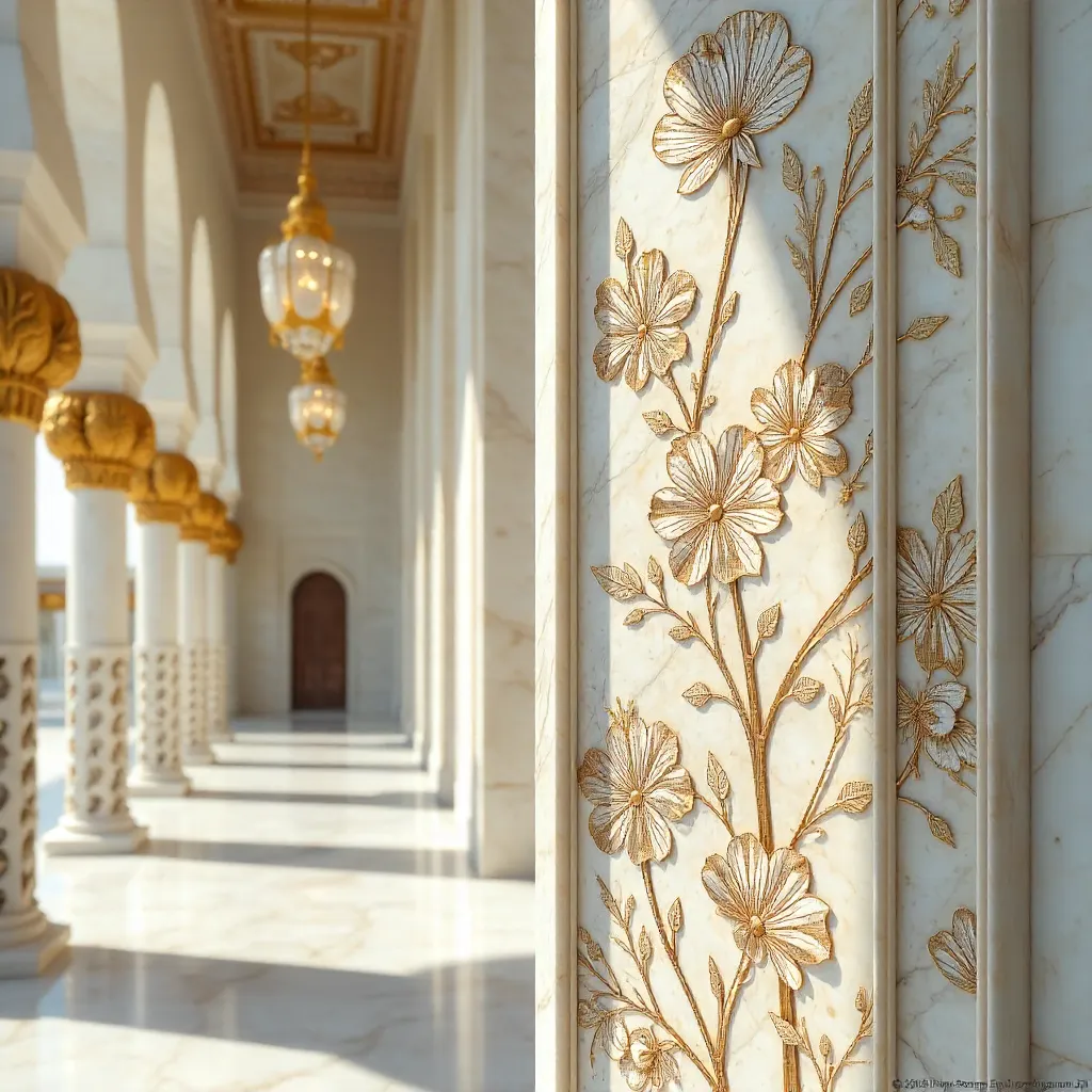 Floral Marquetry in Sheikh Zayed Mosque Interiors
