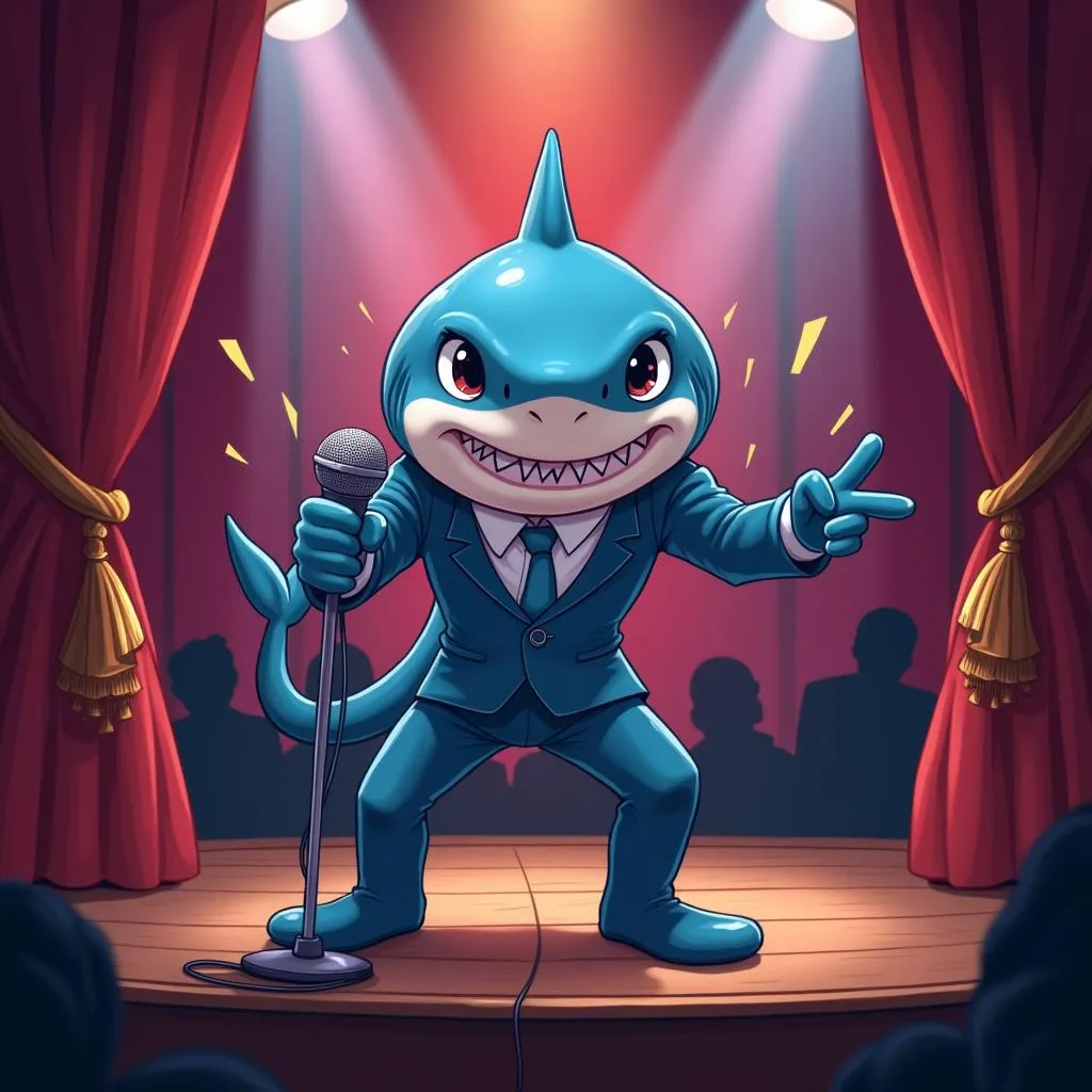 Shark Idol on Stage in Anime Theater