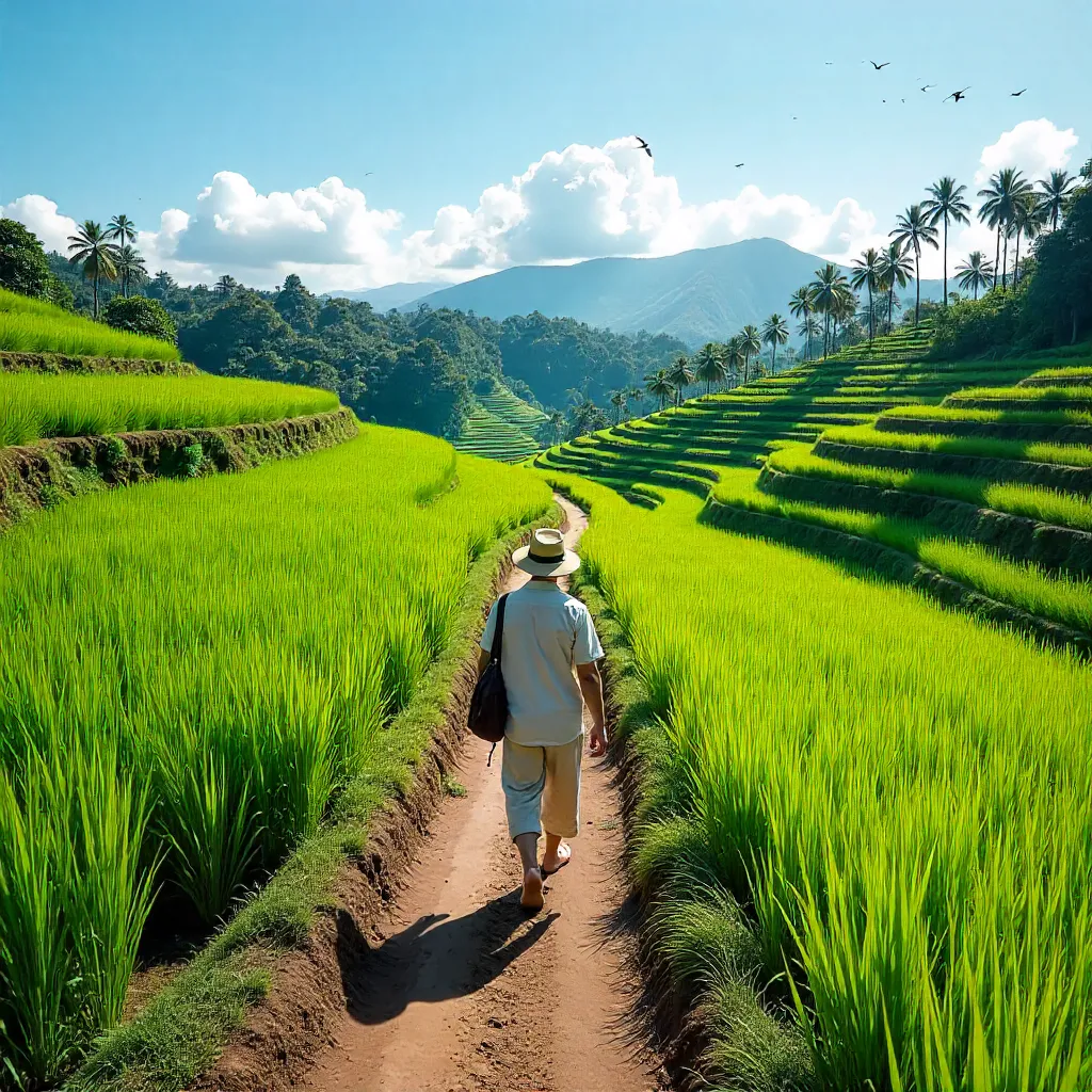 Bali Rice Terraces Under a Clear Sky