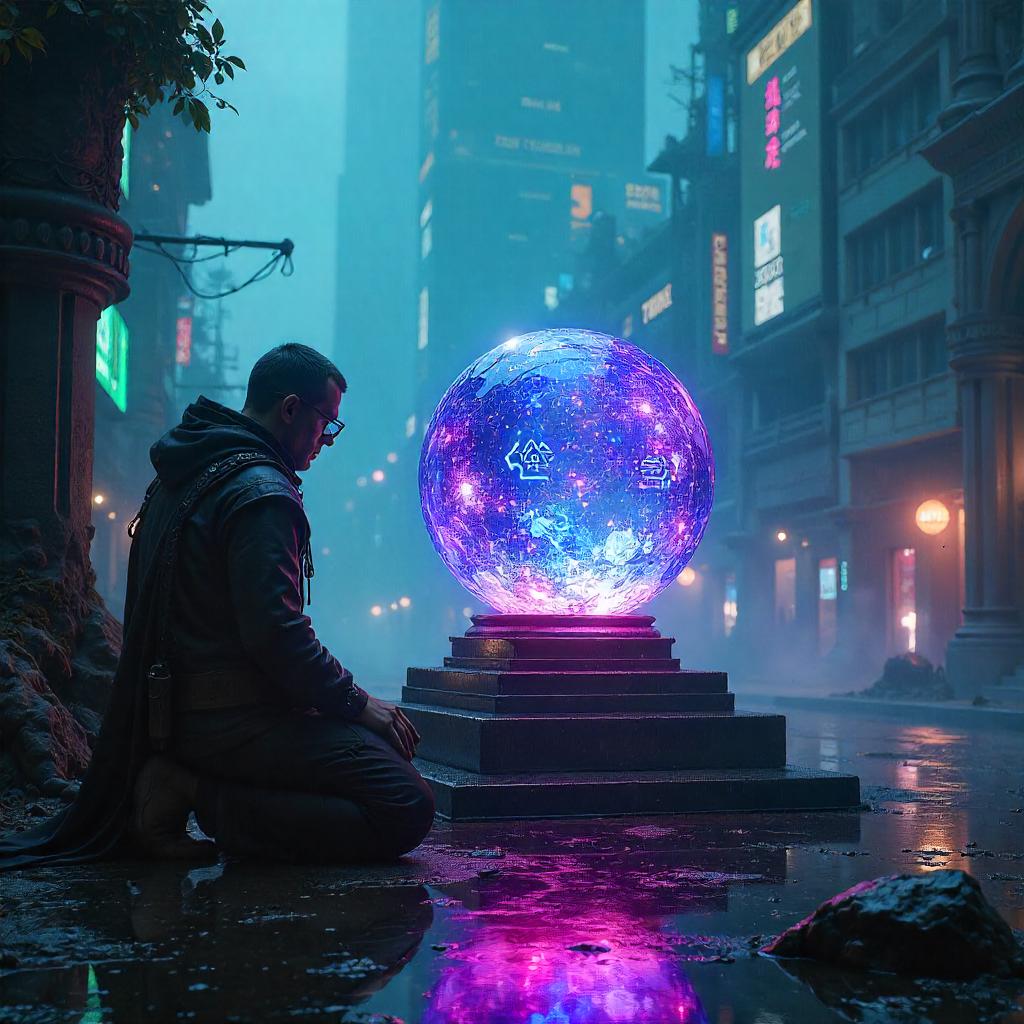Neon Artifact in a Magical Cyberrealm