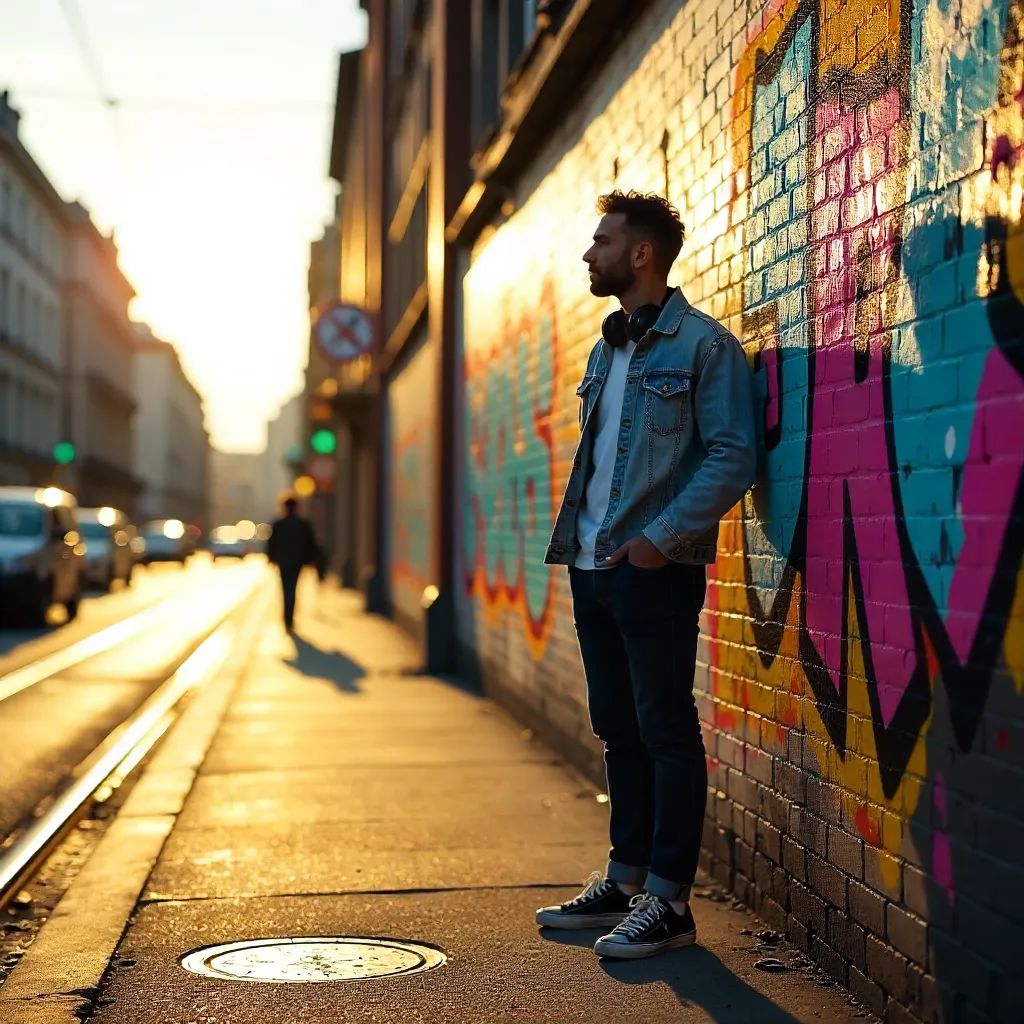Golden Hour Wall: A Berlin Graffiti Moment
