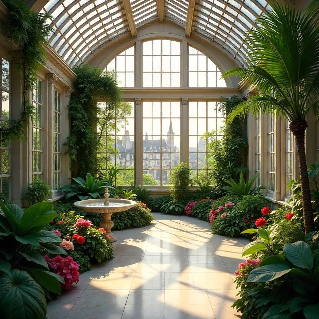 Lush Paris Greenhouse: Sunlit Indoor Garden