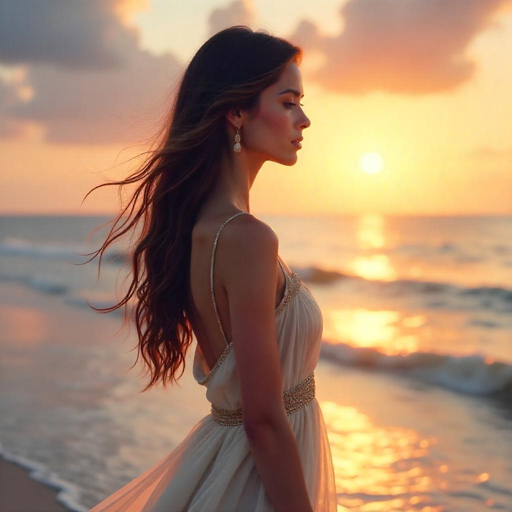 Dawn Portrait: Sunrise Light in Digital Art