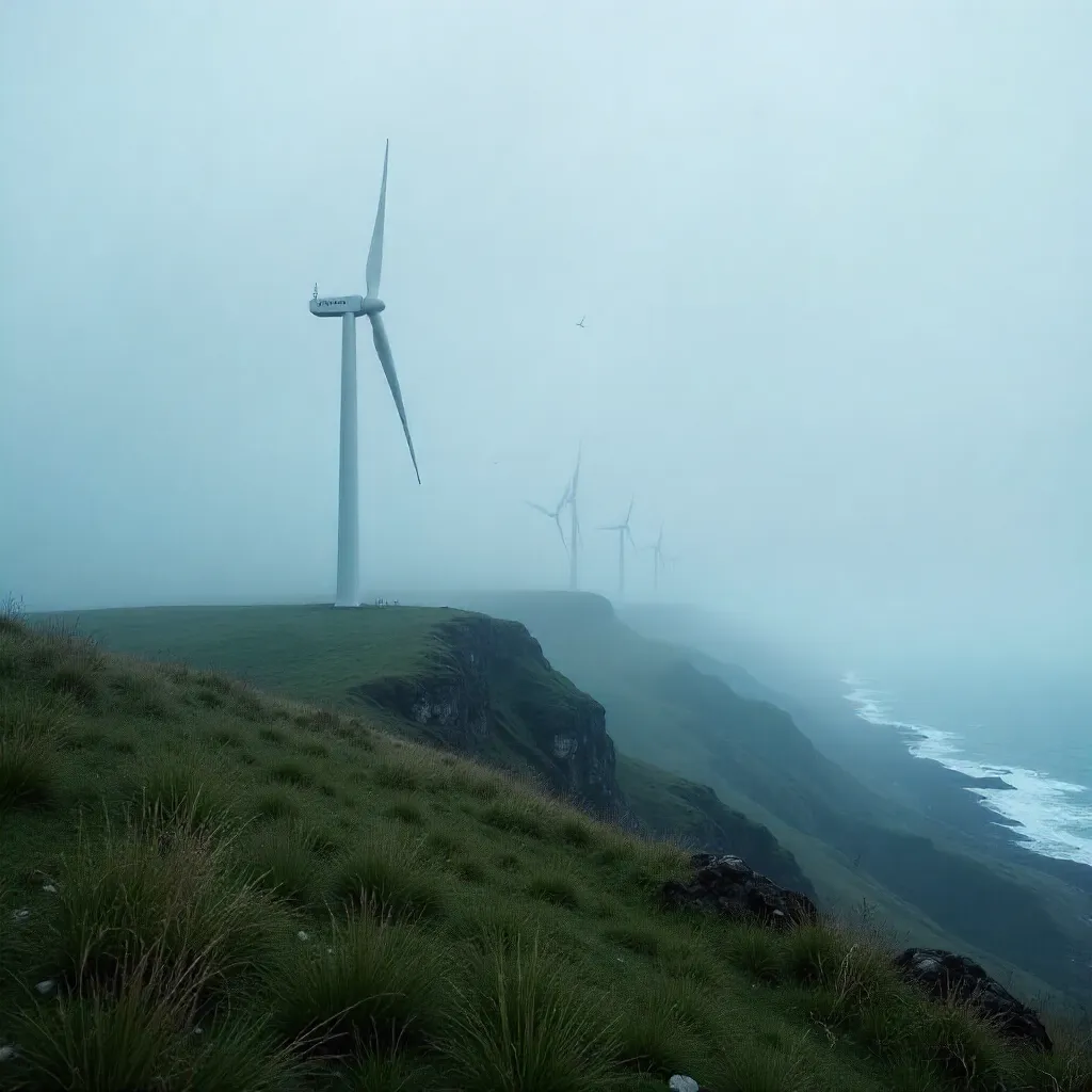 Ethereal Galician Fog: Wind Turbines Rise