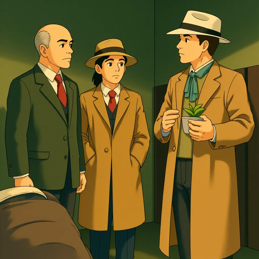 Leonardo DiCaprio, Ben Kingsley, and Mark Ruffalo in Shutter Island (2010) - Anime style
