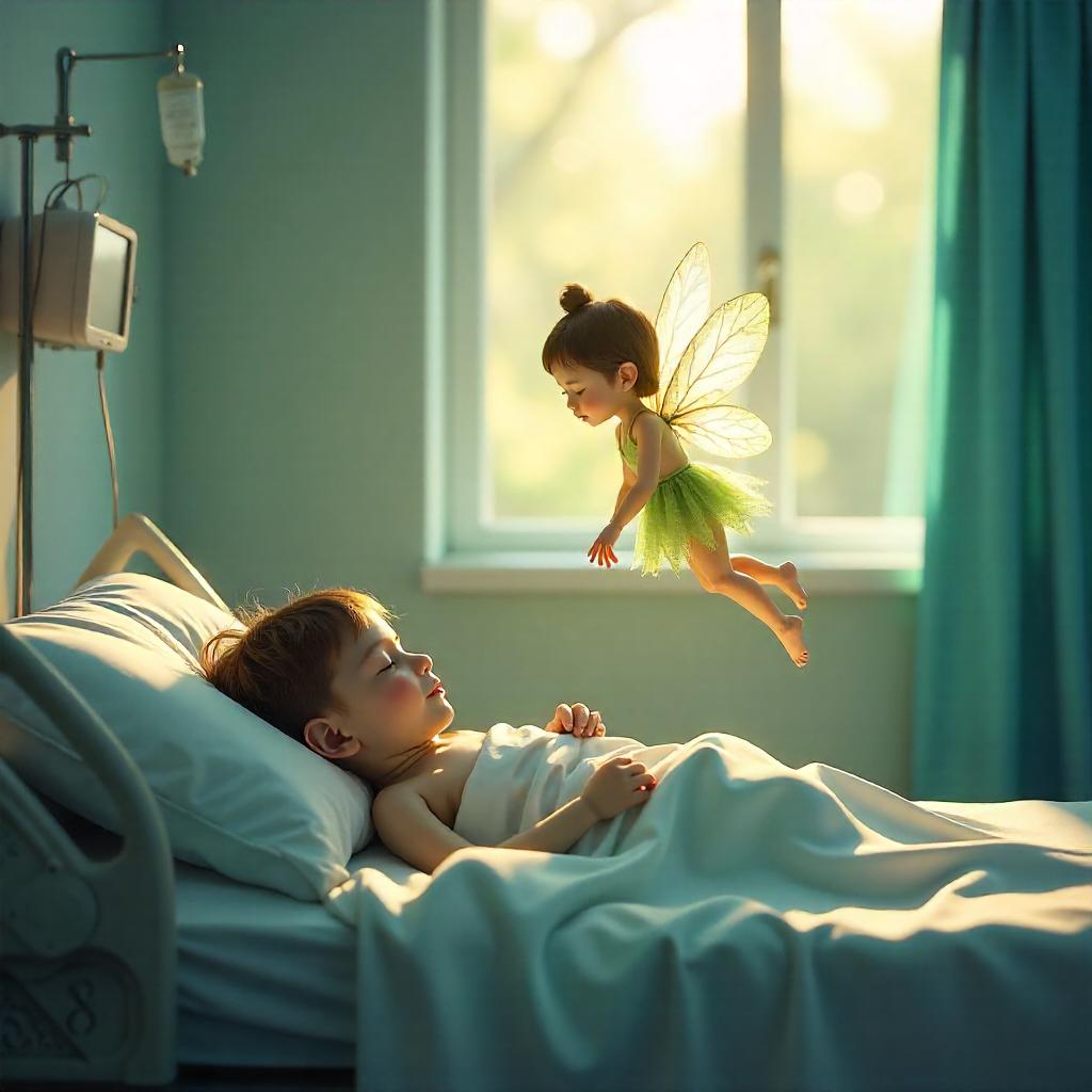 Glowing Fairy in a Pediatric Hospital Ward (3D Render)