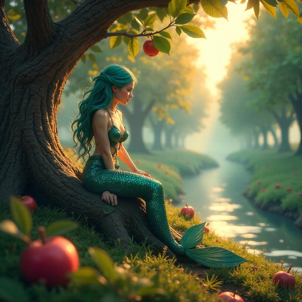 Siren in an Orchard: Ethereal Concept Art