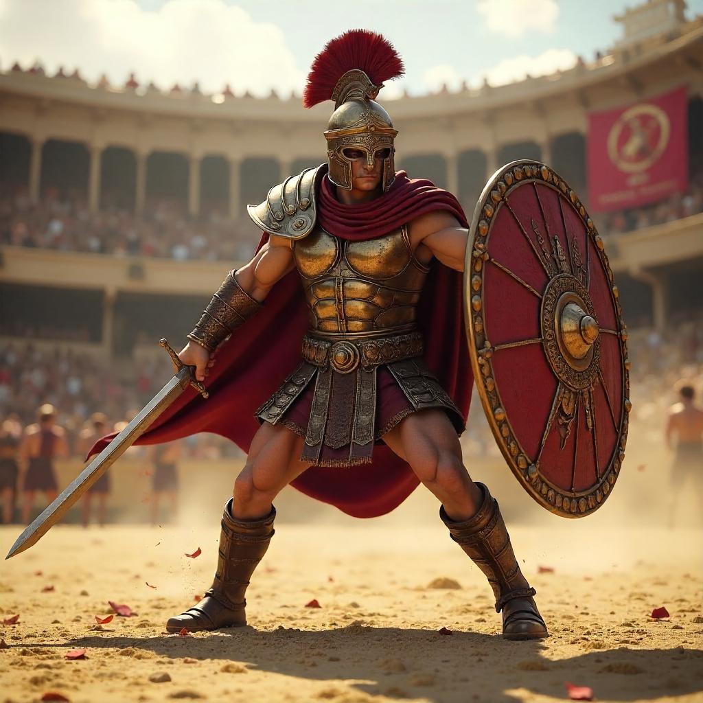 Murmillo Gladiator: Real-Time Arena Render