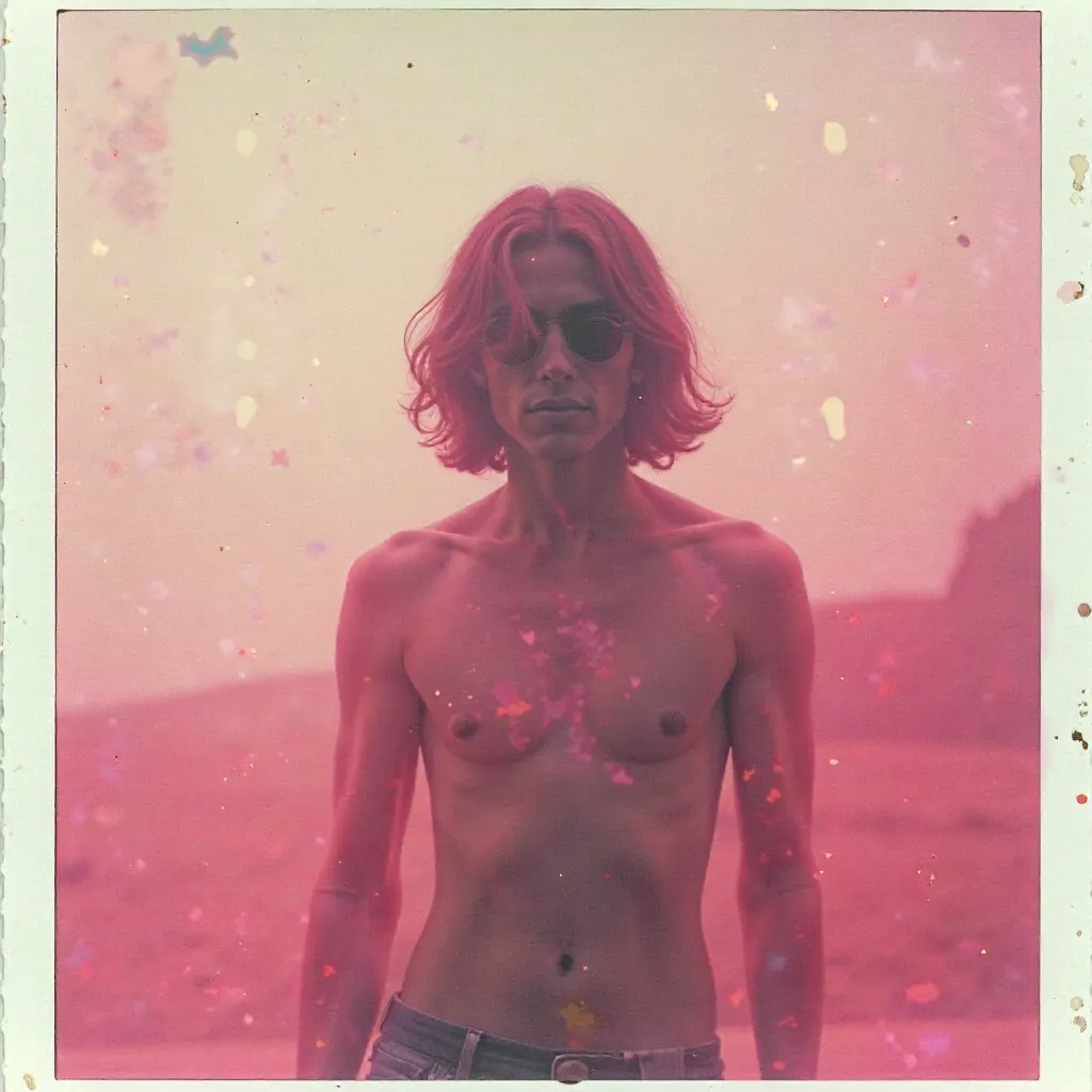 Surreal Pink Vintage Instant Photo Distortion