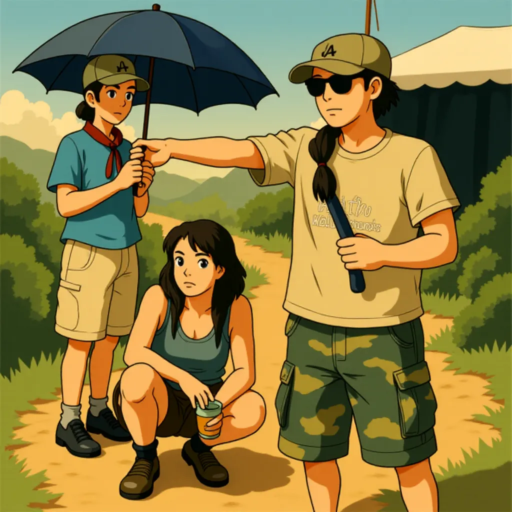 Milla Jovovich and Russell Mulcahy in Resident Evil: Extinction (2007) - Anime style