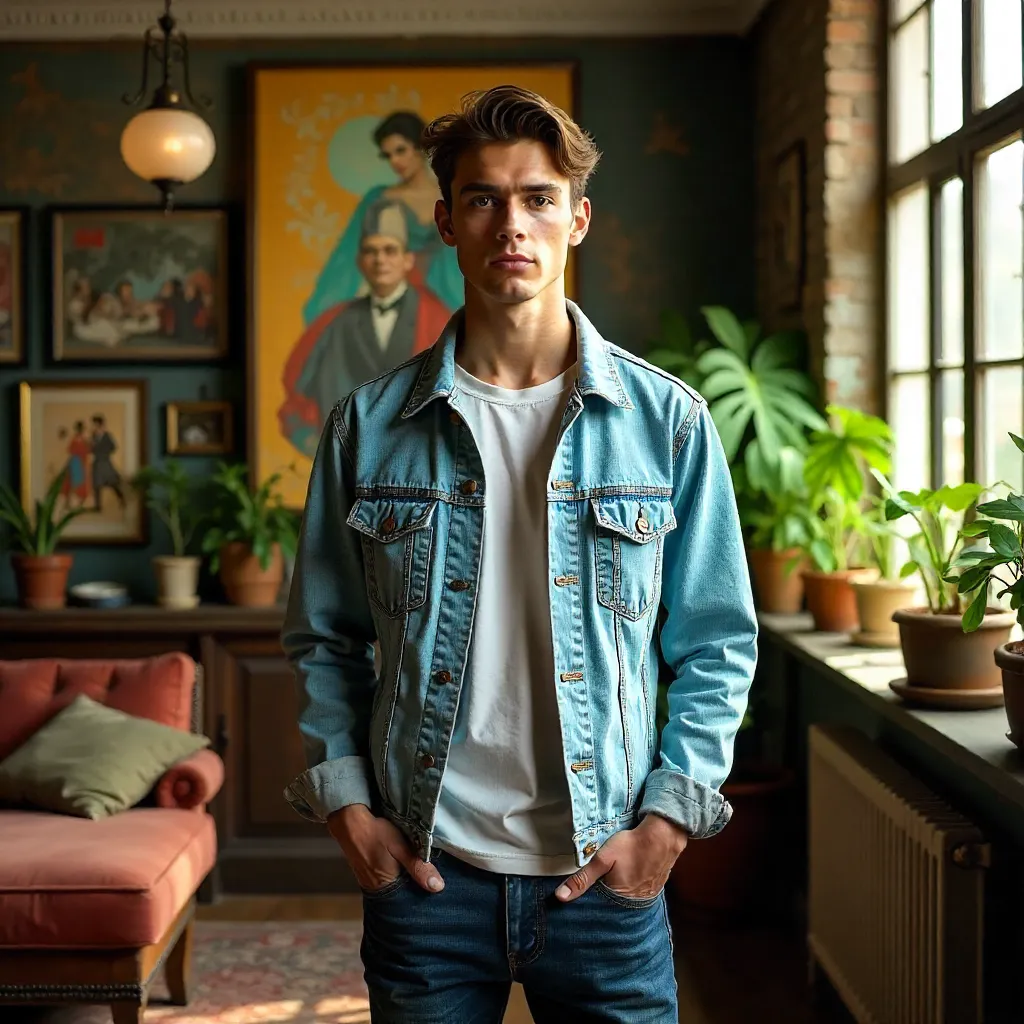 Denim Jacket in a Buenos Aires Artful Loft