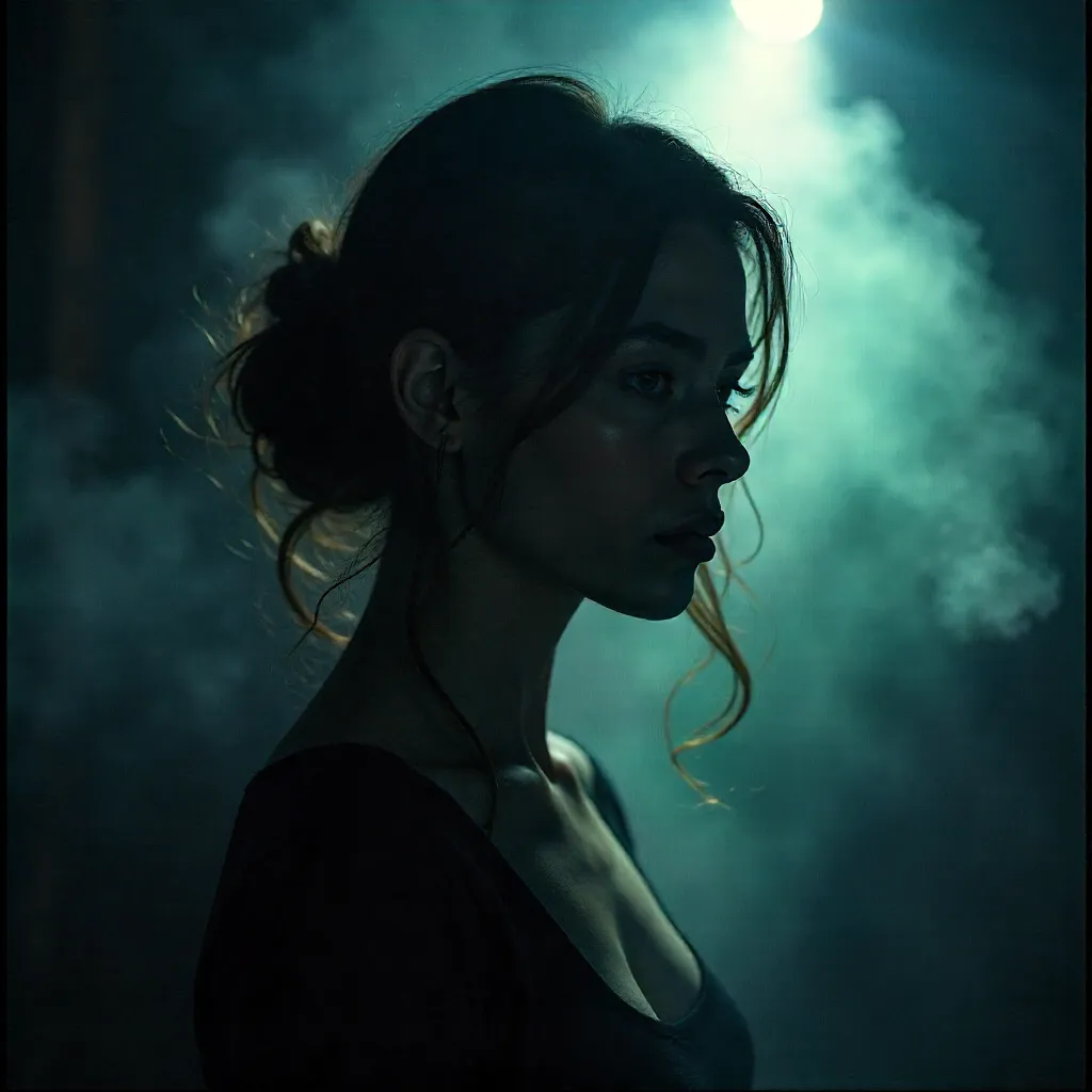 Moody Blur: Mysterious Portrait in Dim Light