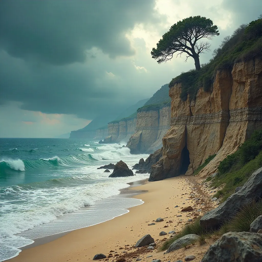 Erosion Over Time: Landscape Worn by Wind and Water