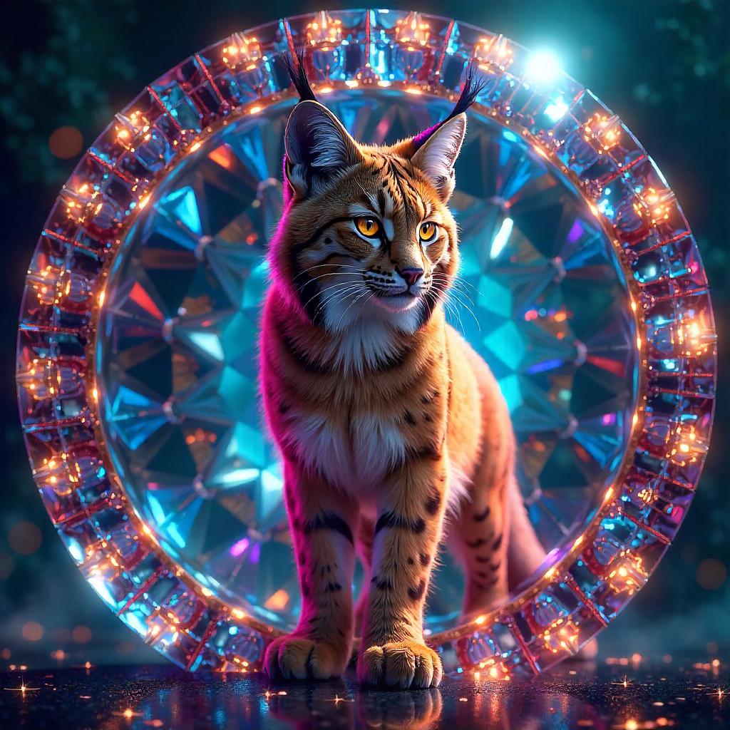 Lynx in a Kaleidoscopic Concept Art