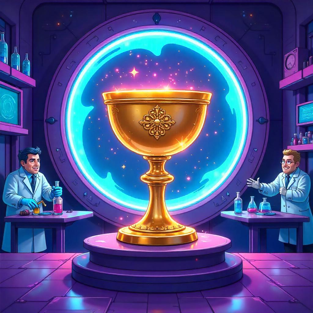 Golden Chalice in a Playful Portal Lab