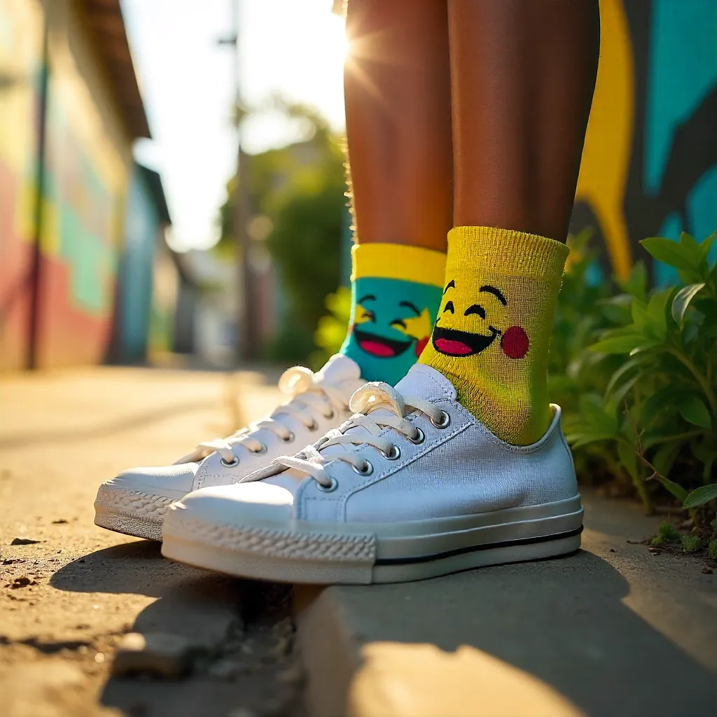Cartoon-Faced Socks with Sneakers in Sete Lagoas