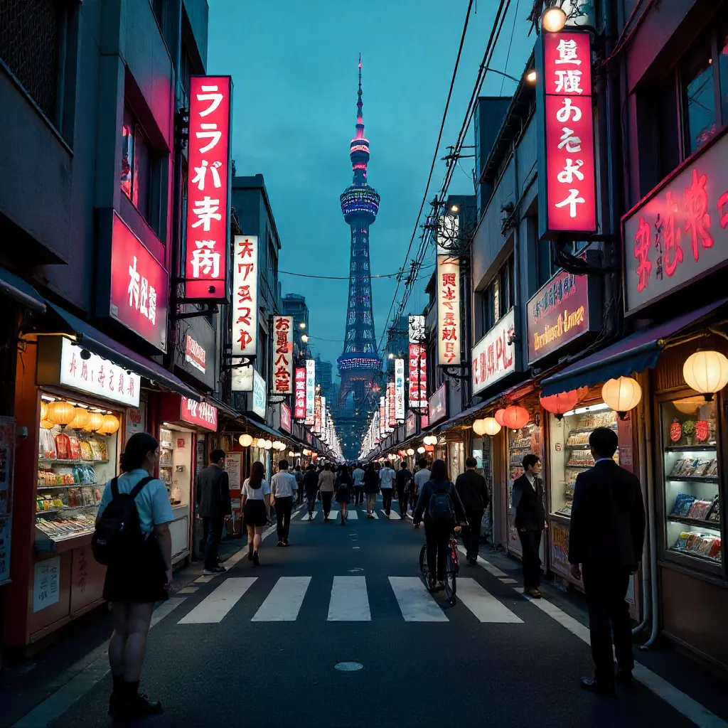 Tokyo Streetlife: Skytree View at Night