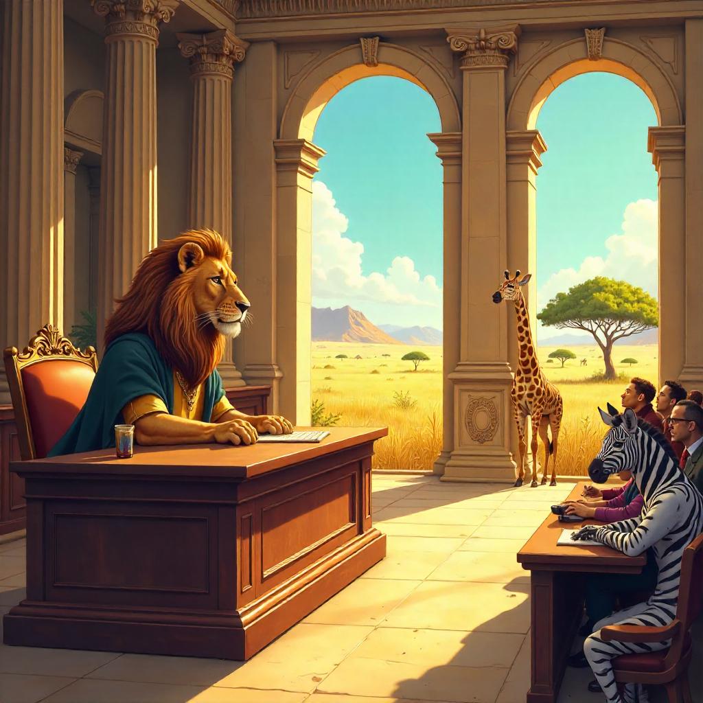 Savanna Courthouse: An Anime Courtroom in the Wild