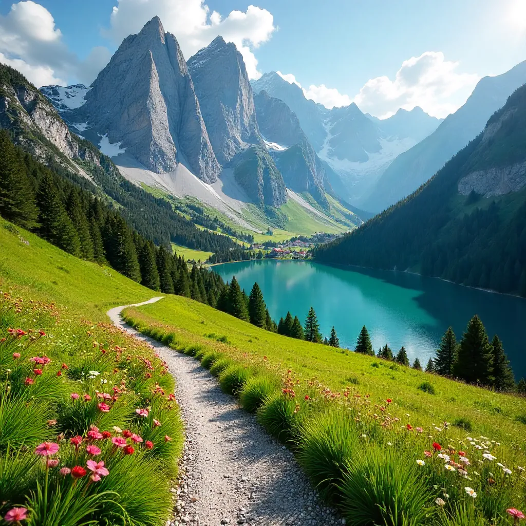 Austrian Alpine Summer: Snow Patches and Golden Peaks