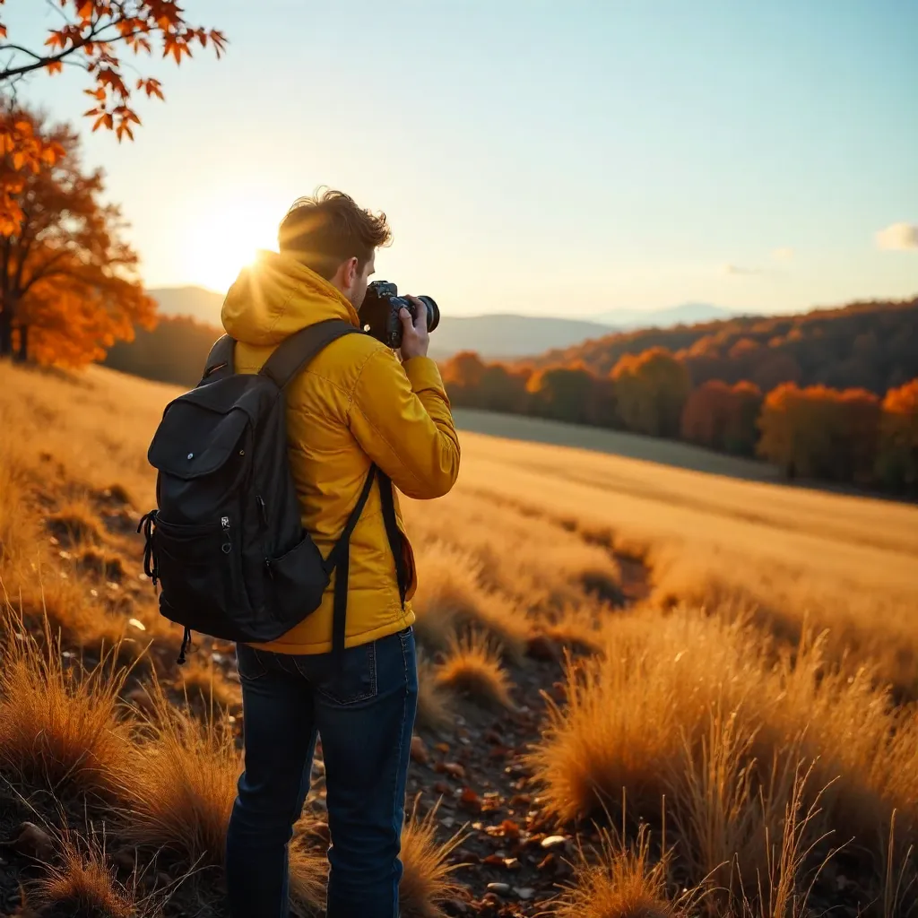 Golden Hour Photographer in Autumn Field