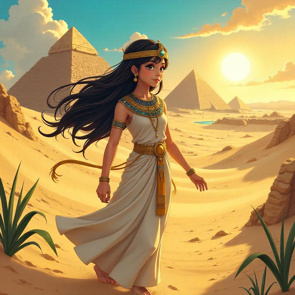 Wind Whispers over Ancient Egypt (Anime Style)