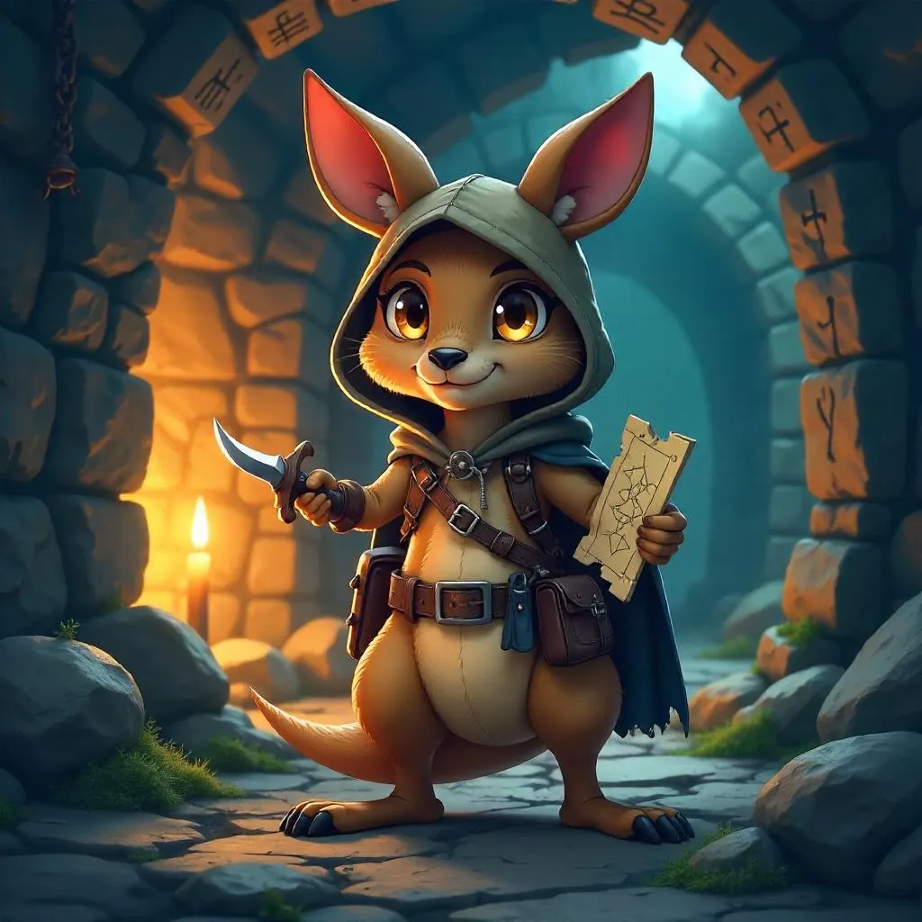 Kangaroo Adventurer in a Castle Dungeon (Anime)