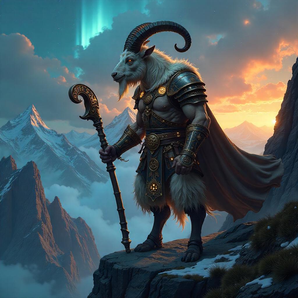 Hero Goat Concept Art for a Fantasy Video Game