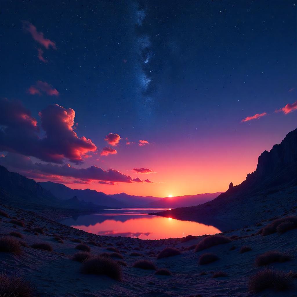 Photorealistic Twilight Constellations at Sunset
