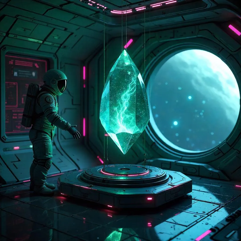 Soul Gem Afloat in a Starship Cabin