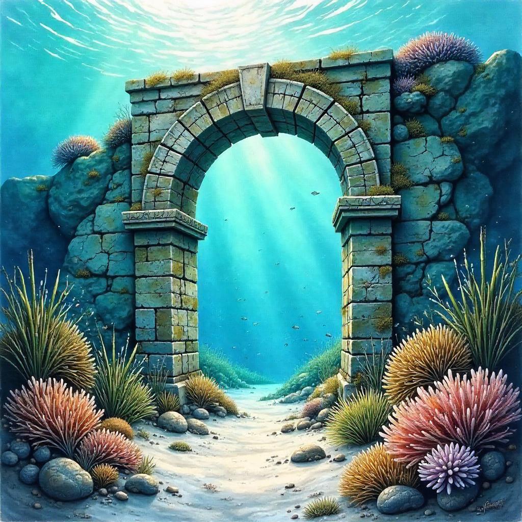 Underwater Gateway in Soft Watercolor