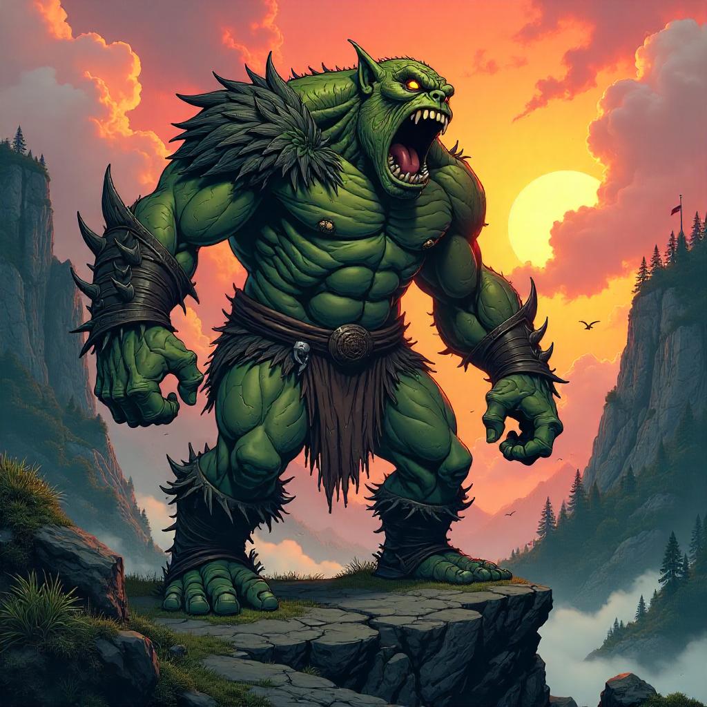 Troll at Sunrise: Bold Comic Book Dawn